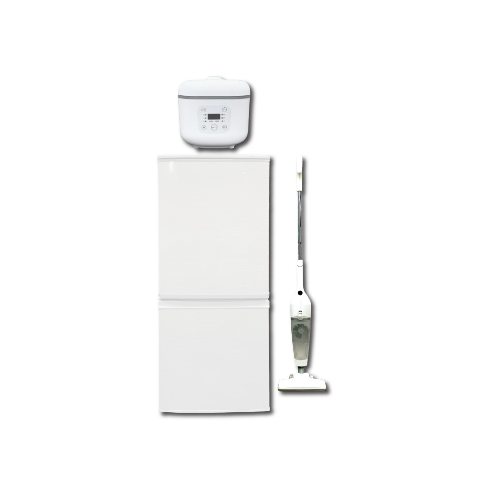 【家電レンタル】冷蔵庫 炊飯器 掃除機 3点セット