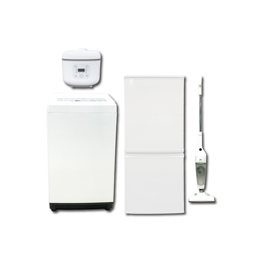 【家電レンタル】冷蔵庫 洗濯機 炊飯器 掃除機 4点セット