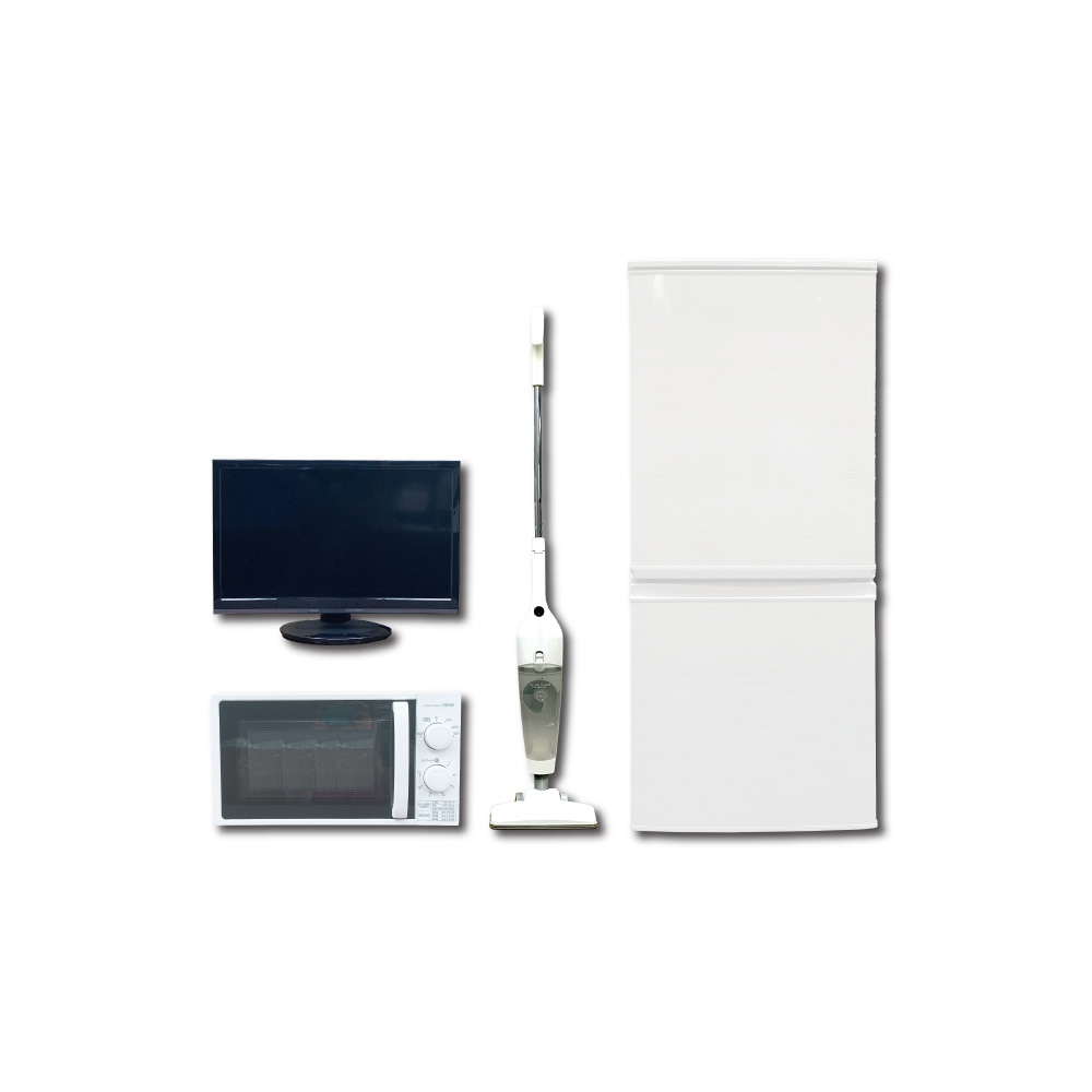 【家電レンタル】冷蔵庫 テレビ 電子レンジ 掃除機 4点セット