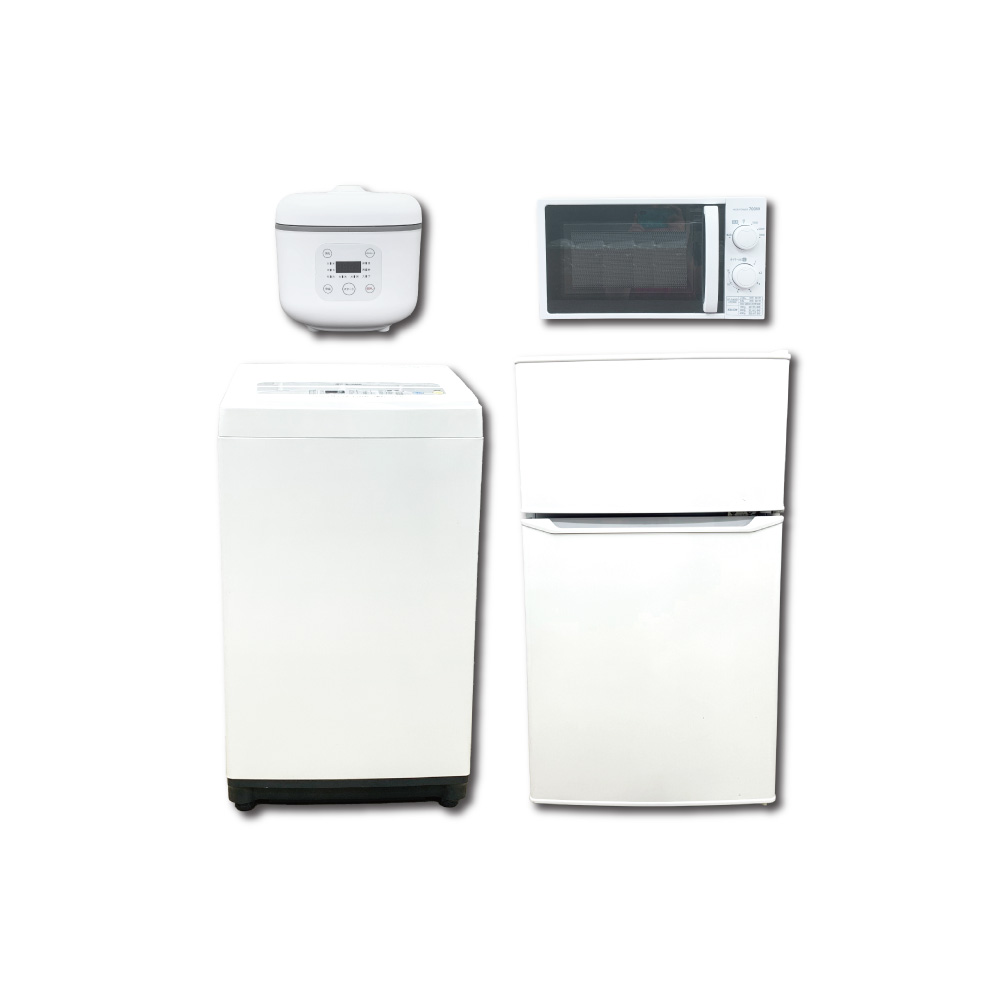 【家電レンタル】冷蔵庫 洗濯機 電子レンジ 炊飯器 4点セット