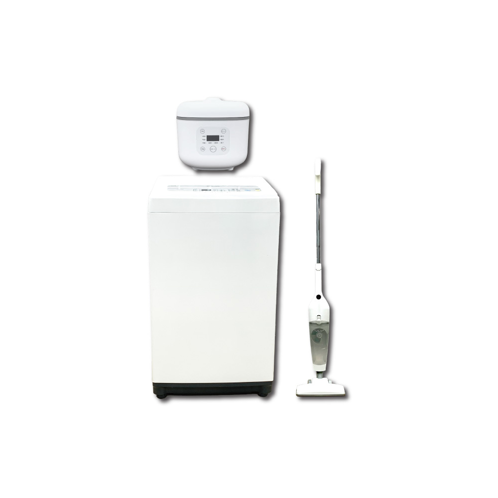 【サブスク・月々払い】洗濯機 炊飯器 掃除機 3点セット
