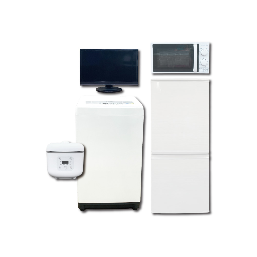 【サブスク・月々払い】冷蔵庫 洗濯機 液晶テレビ 電子レンジ 炊飯器  5点セット